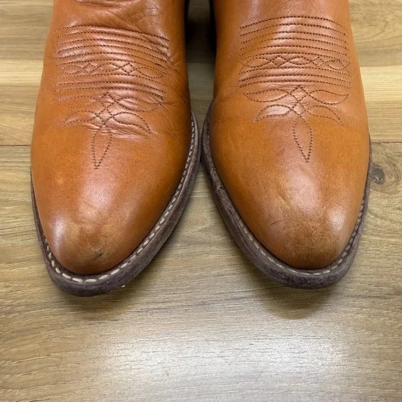 ALBERTA BOOT CO. Western Mens 10.5 Cognac Vintage Tall Cowboy Boots